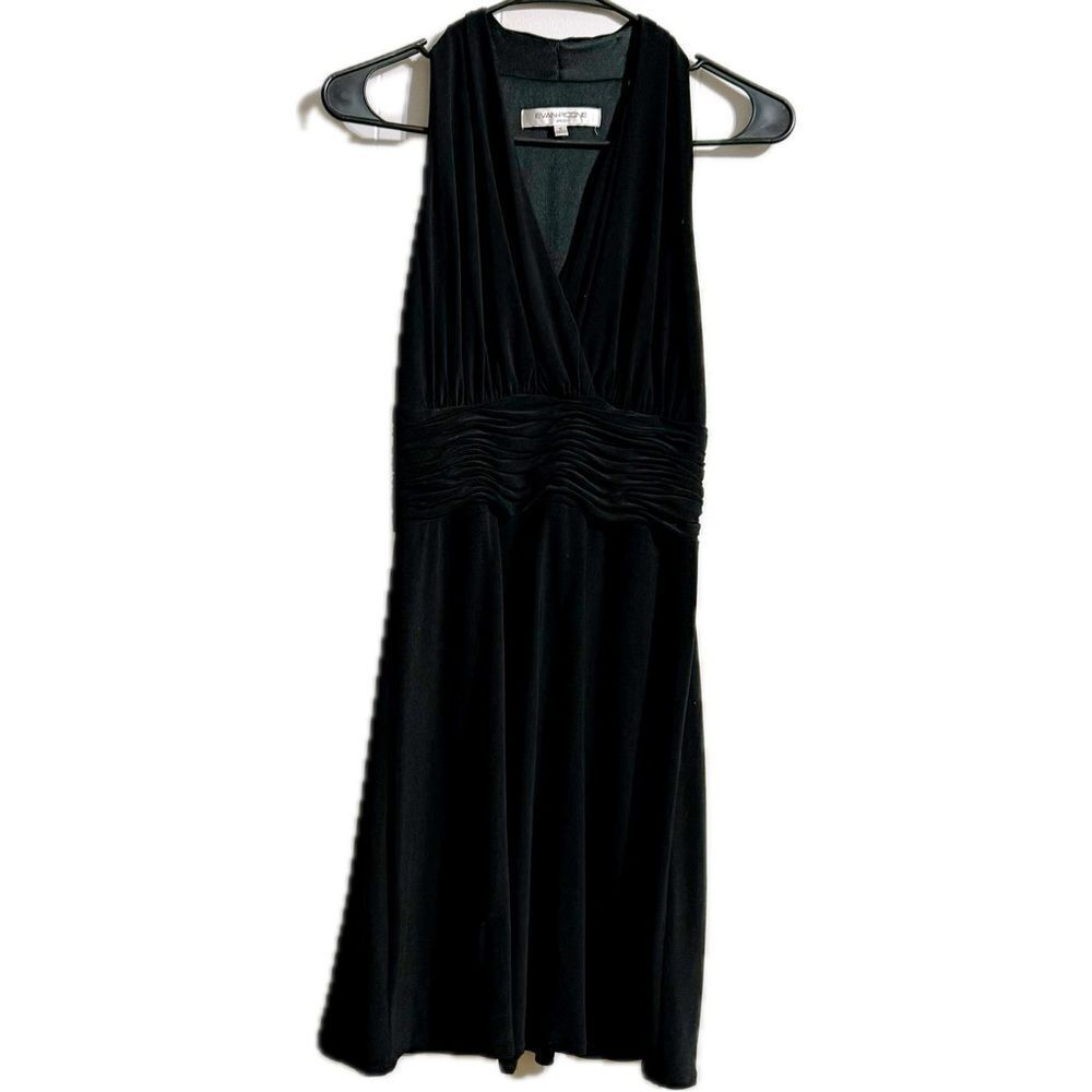 Evan Picone Black Sleeveless‎ V-Neck Sheath Dress